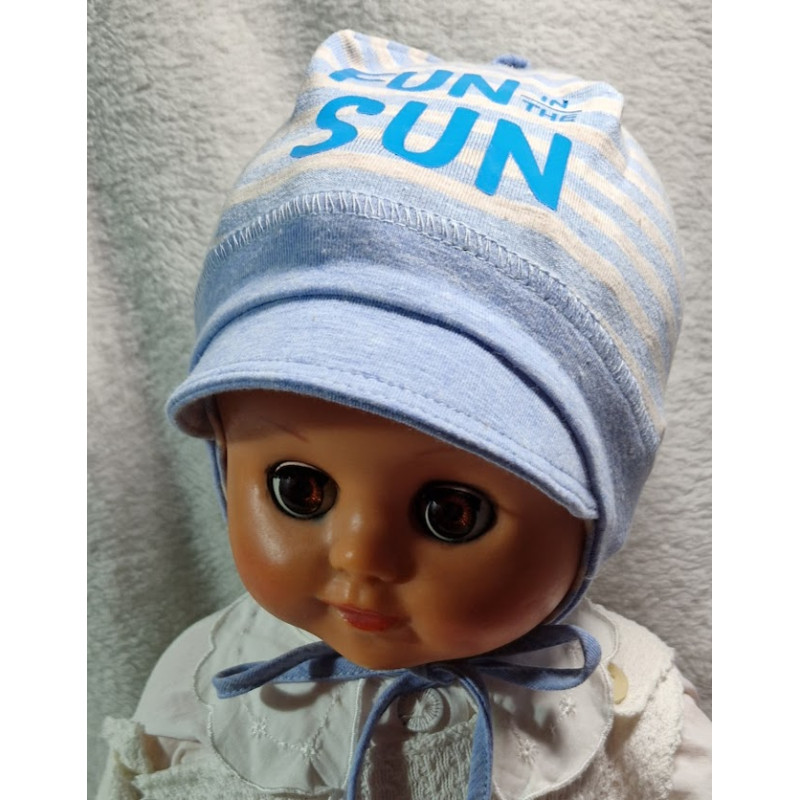 Čepička "Slunce" vel. 42 - modrá/béžová